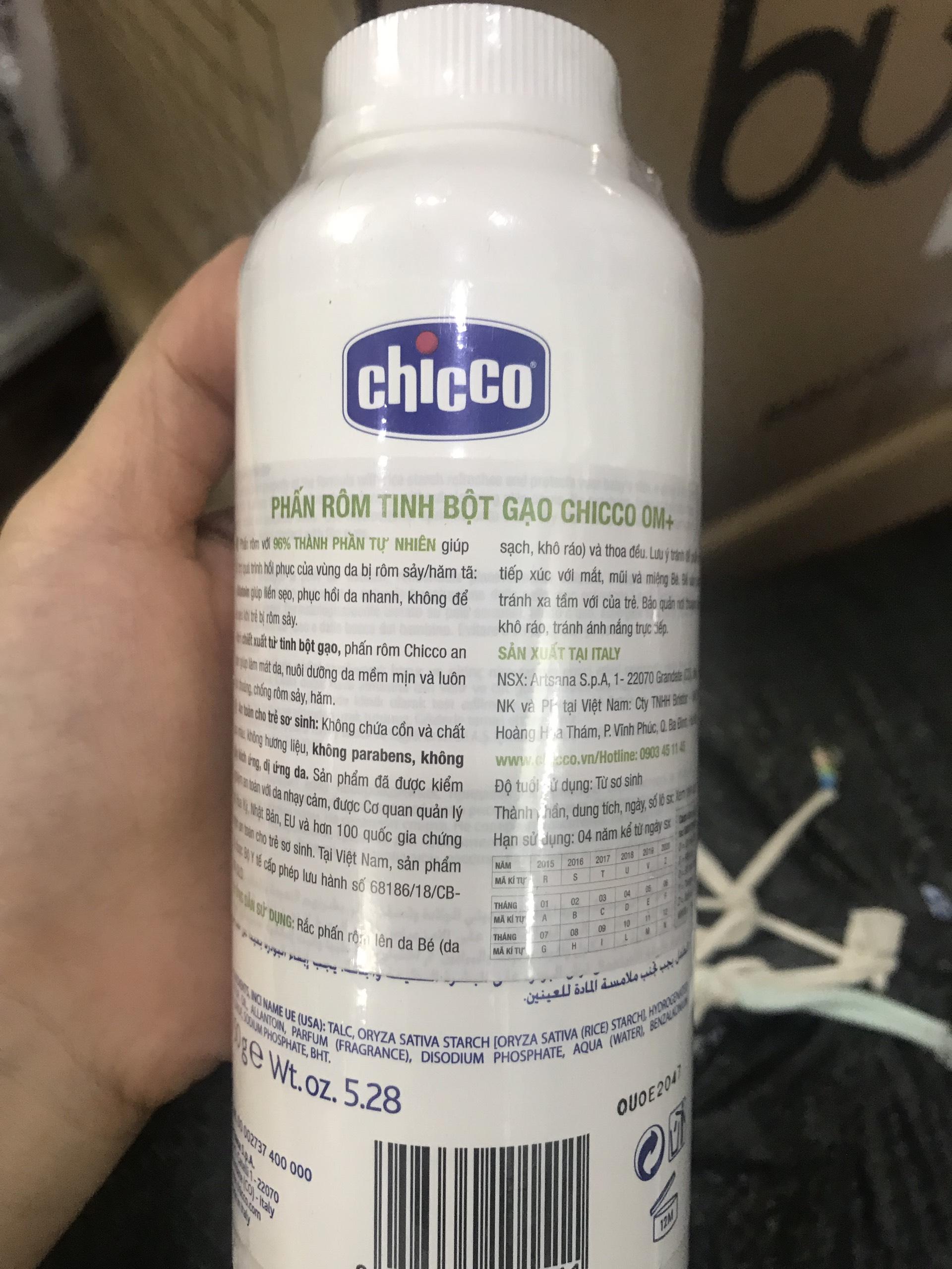Phấn rôm tinh bột Gạo Chicco