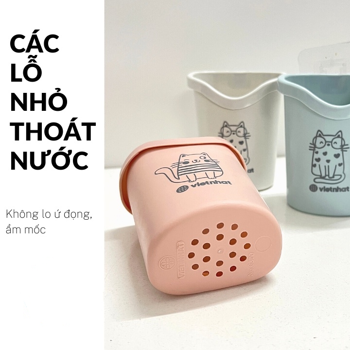 Cốc dán tường đựng đồ, bàn chải đánh răng tiện ích Việt Nhật,cốc gấu ,cốc mèo dán tường