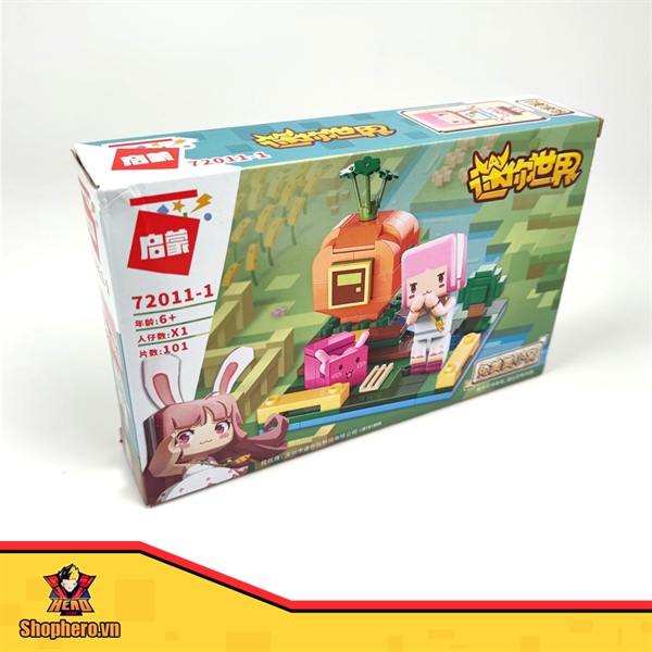 Lego Mini World Thỏ Hồng nuôi thỏ