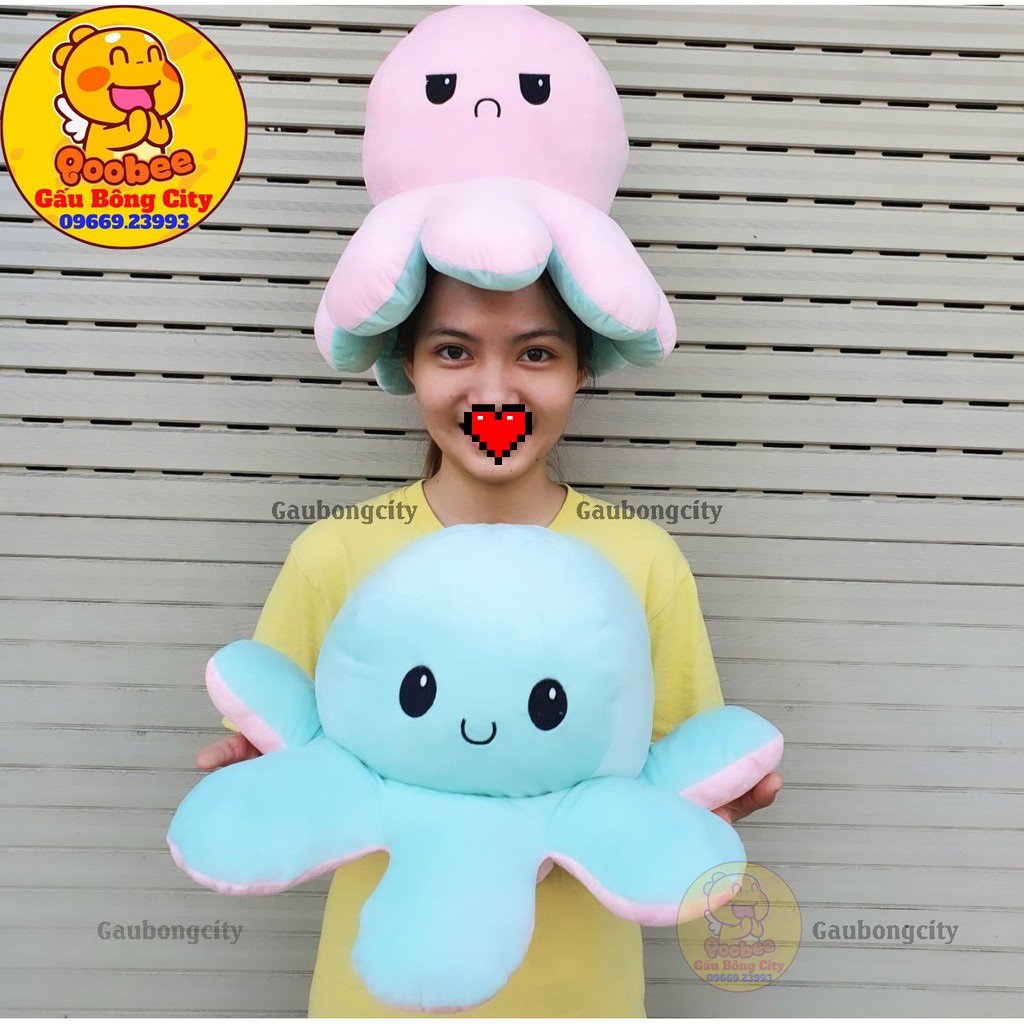 Bạch tuộc cảm xúc bông 2 mặt - gấu bông bạch tuộc size 50cm cao cấp