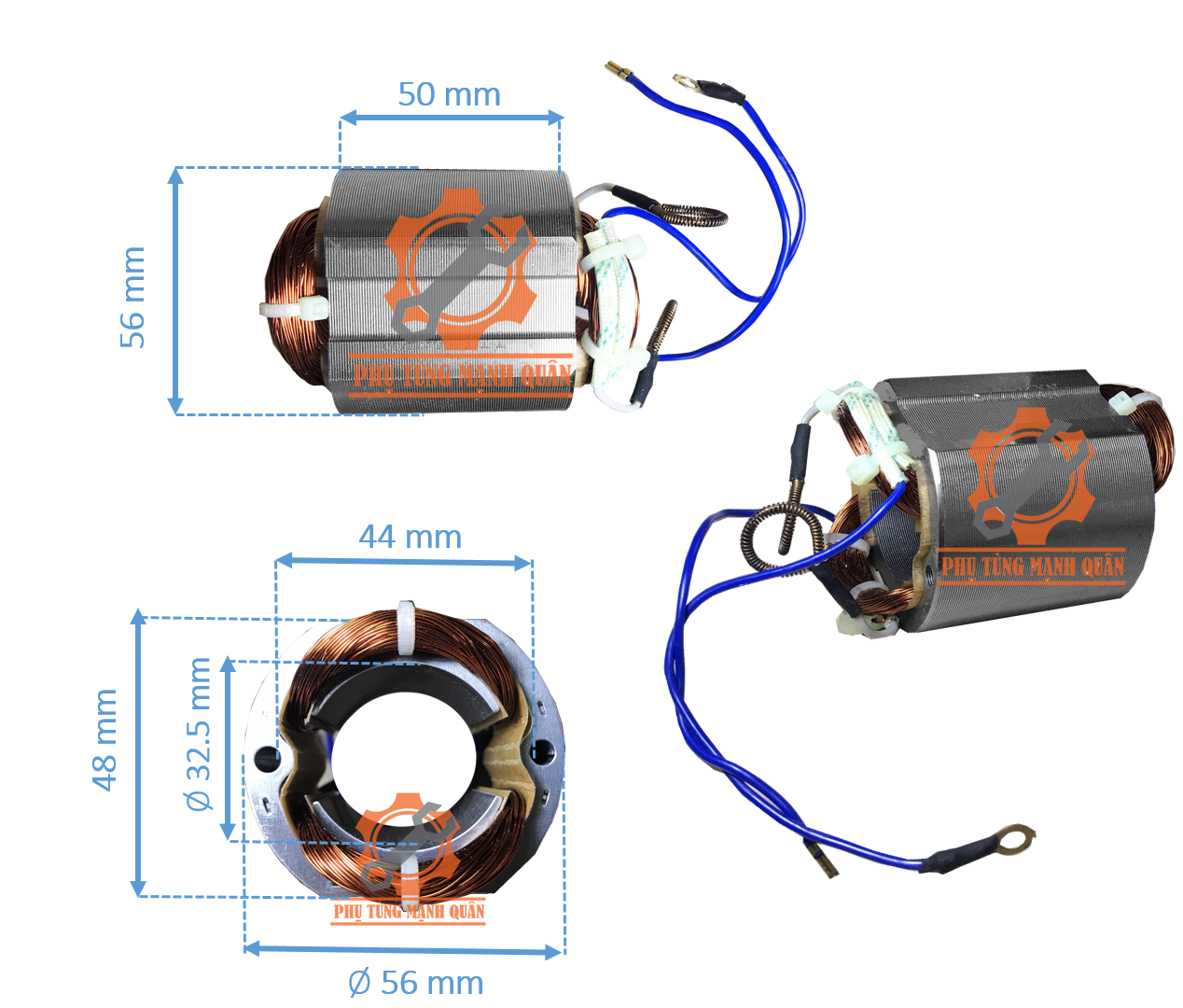 Cuộn điện / Stator máy mài Sencan 5410, DÙNG CHO RÔ 5410 THÂN 32.