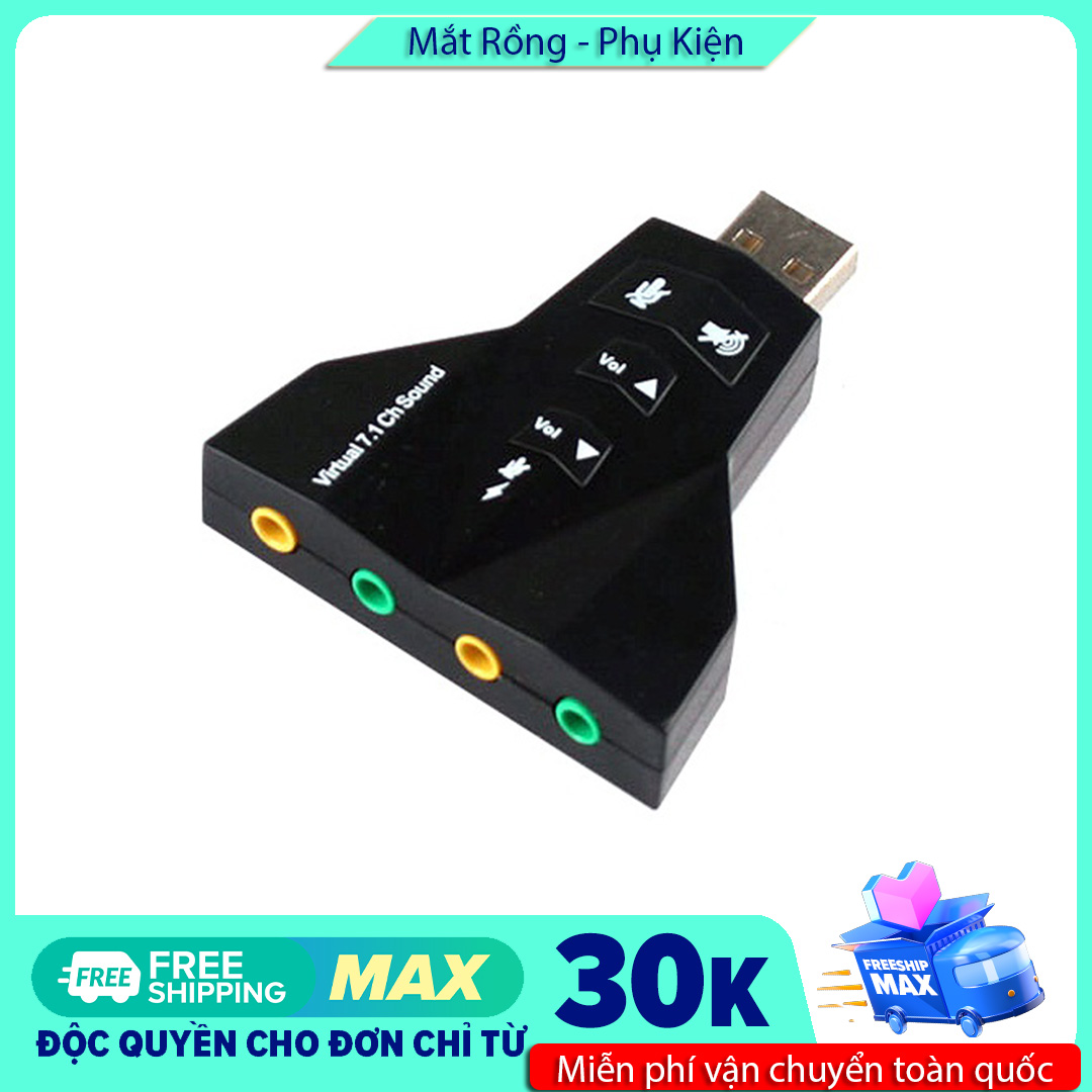 Thiết bị chuyển đổi từ USB ra card âm thanh - ra Sound 7.1 hình phi thuyền hỗ trở 2 cổng tai nghe 2 cổng mic tự nhận driver