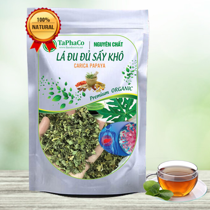 Lá đu đủ sấy khô 500g - Tấn Phát