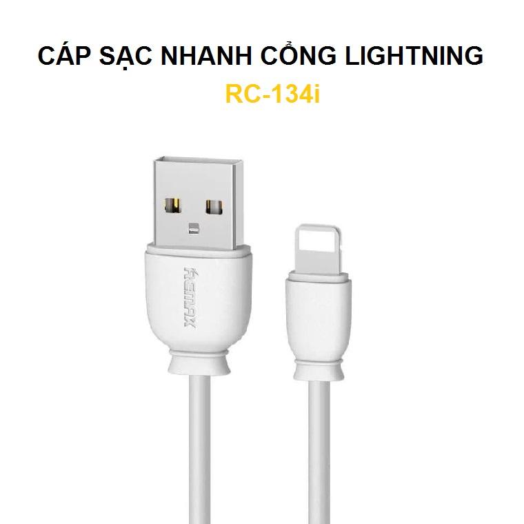 Cáp sạc nhanh Remax RC-134i cổng Lightning dài 1 mét (2.1A max)