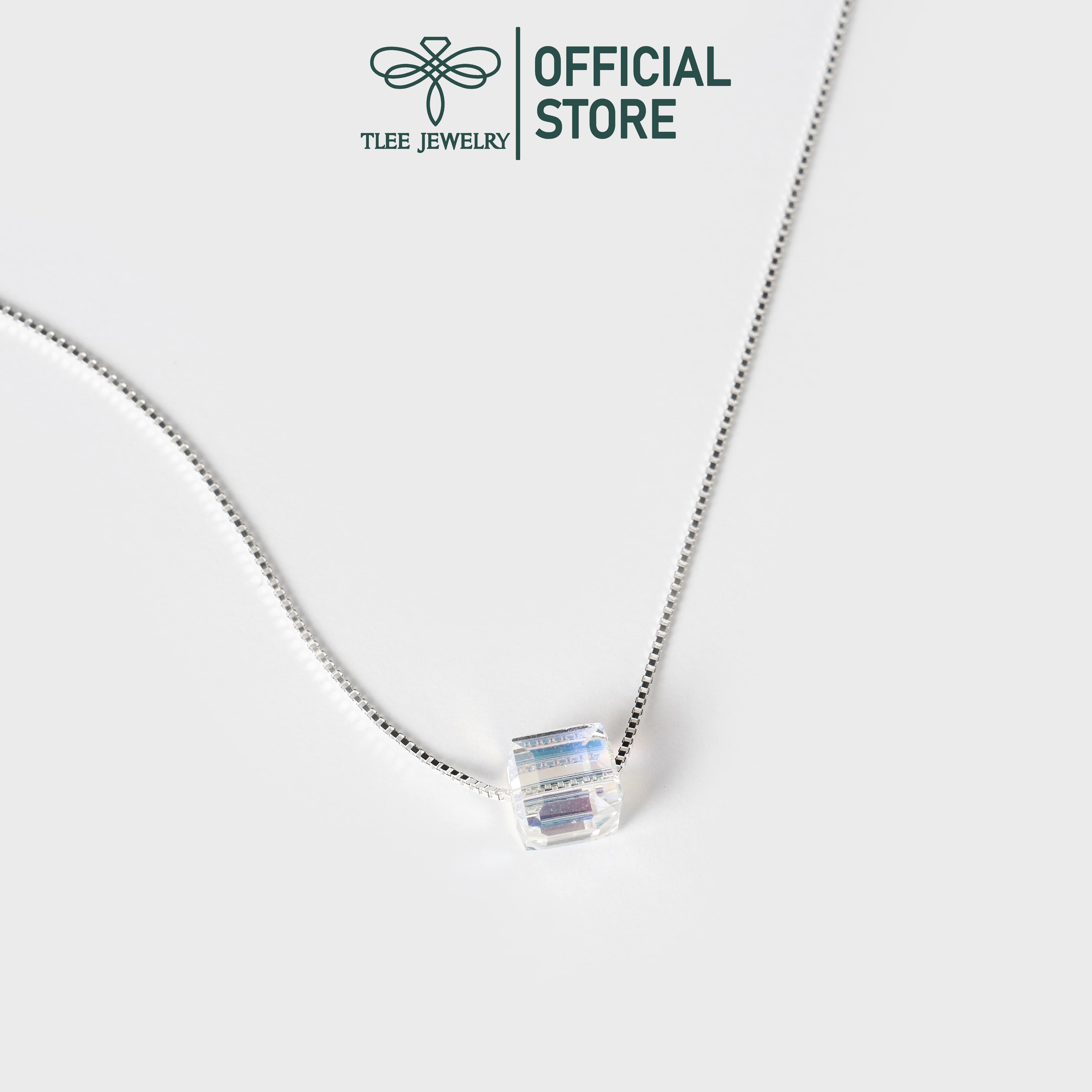 Dây chuyền bạc nữ TLEE hộp pha lê lấp lánh TleeJewelry D0130