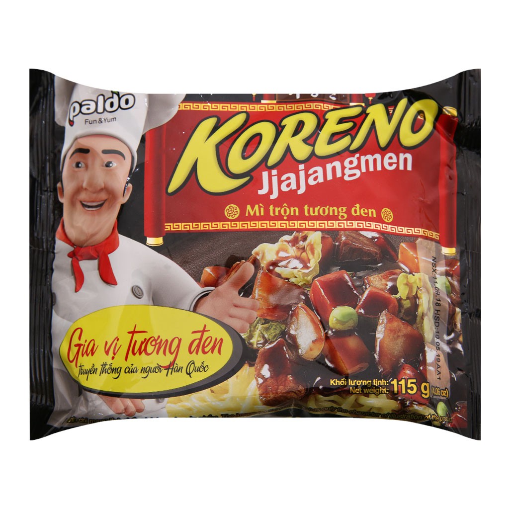 Combo 5 gói mì trộn tương đen Koreno 115g