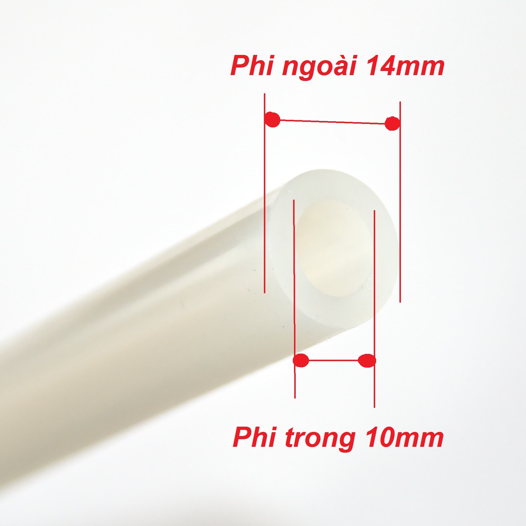 Ống silicone 10*14mm chịu nhiệt, dầu, hóa chất