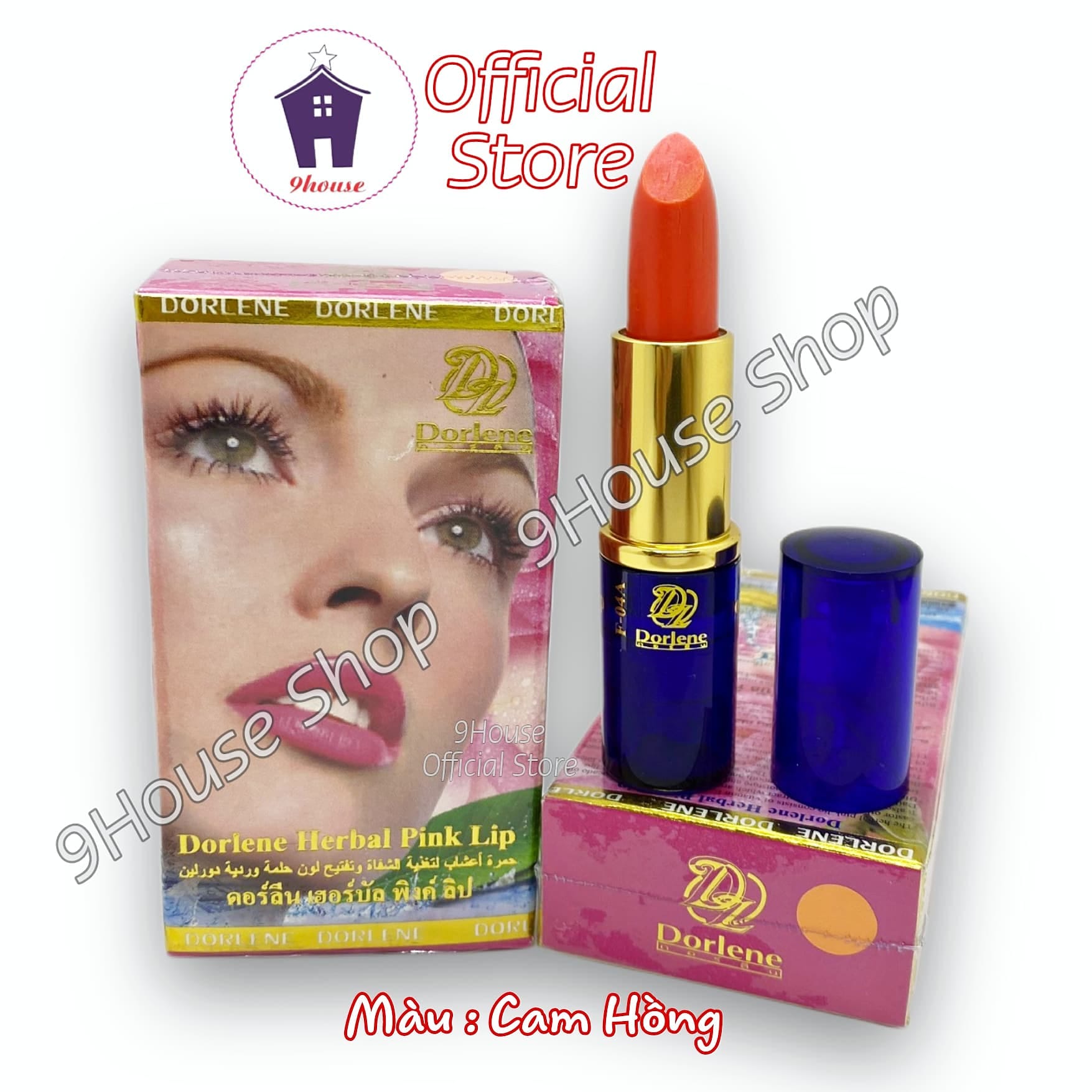 01 Son Sâm Giảm Thâm Môi Dorlene Herbal Pink Lip Thailand