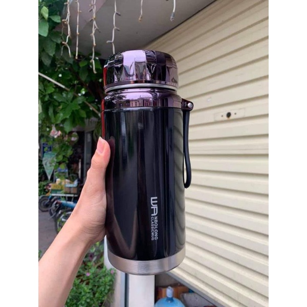 Bình giữ nhiệt sus inox 304 dung tích 1200ml kim cương màu đen