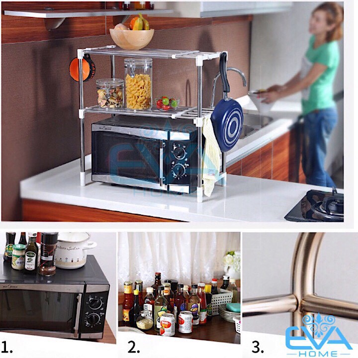 Kệ Để Lò Vi Sóng 2 Tầng Co Giãn Tiện Dụng Chịu Tải Tốt Dùng Được Tất Cả Các Kích Cỡ