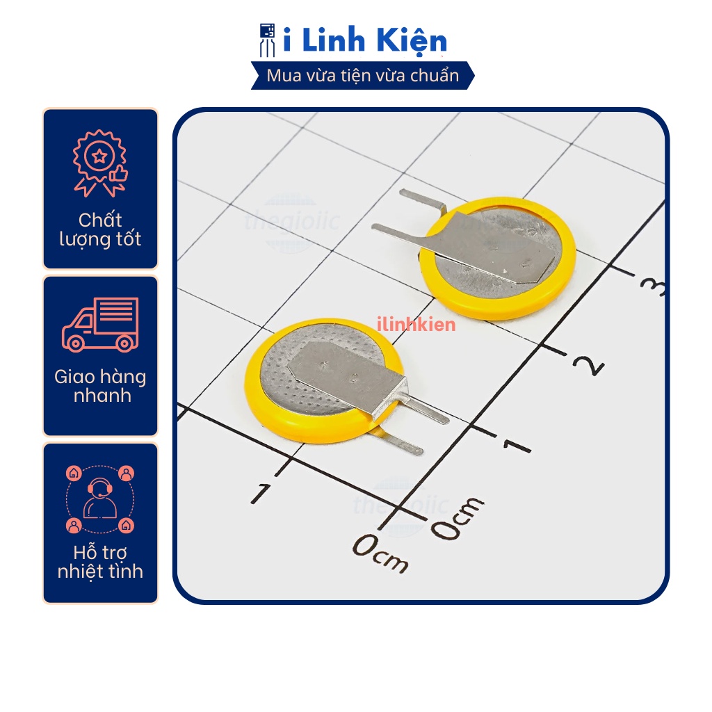 Pin CR1220 hàn mạch chân đứng chất lượng tốt
