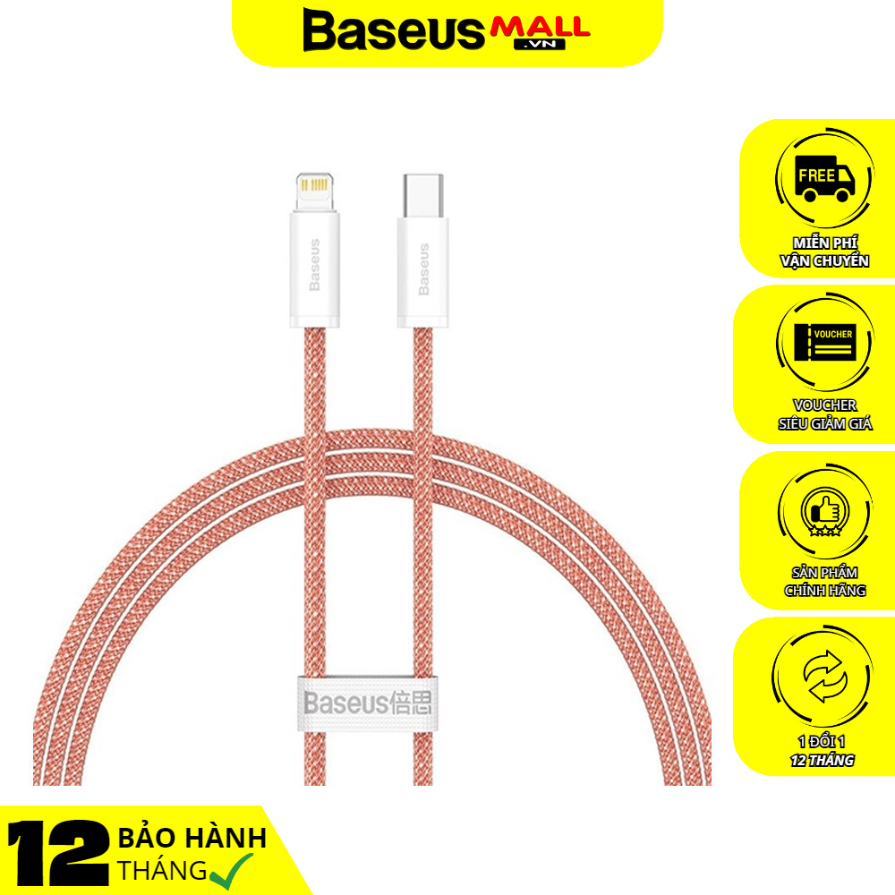 Cáp Sạc Baseus Dynamic 20W Type-C to Ln | Sạc Nhanh PD, Bện Dù Chống Gãy Gập