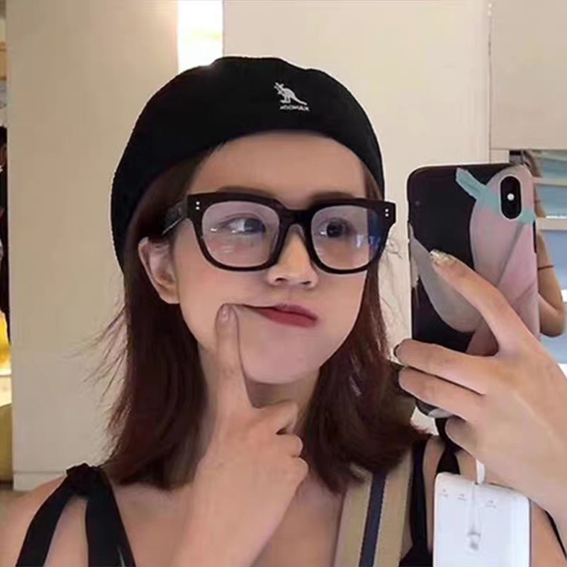 Kính Gọng Dáng Vuông V wild 2 chấm sắt Khung Nhựa Thời Trang Hot Trend Thay Được Mắt Cận