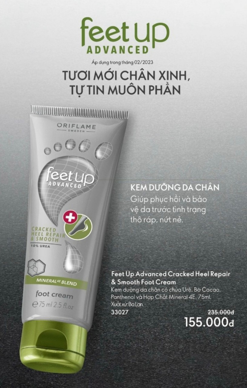 Kem dưỡng da chân. Chống nứt gót chân 75ml date 4/27