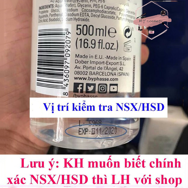 [HCM][CHÍNH HÃNG] Nước tẩy trang BYPHASSE solution micellaire face 500ml
