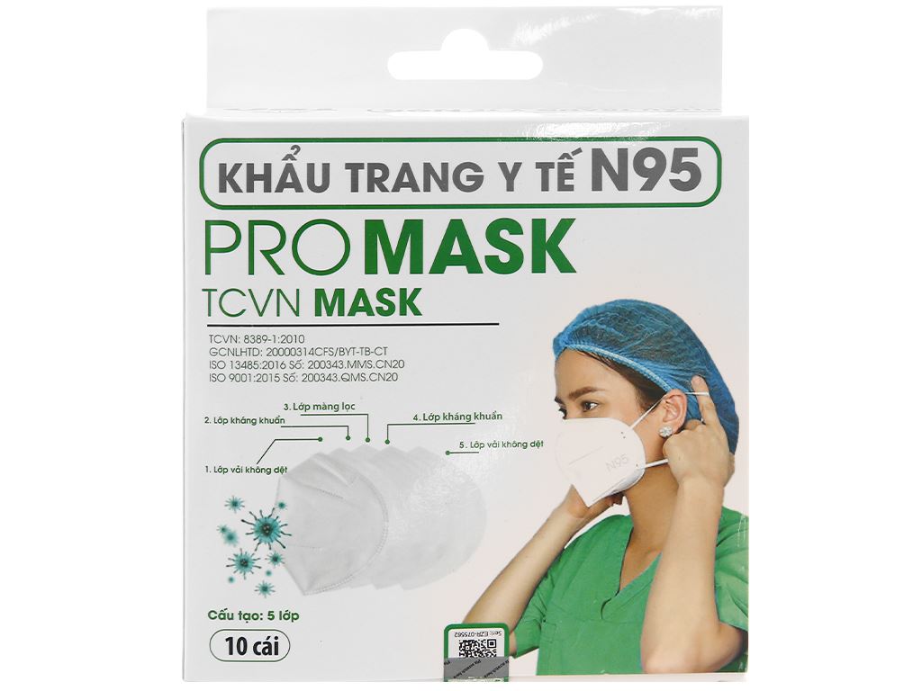 Khẩu trang y tế Promask N95 5 lớp hộp 10 cái