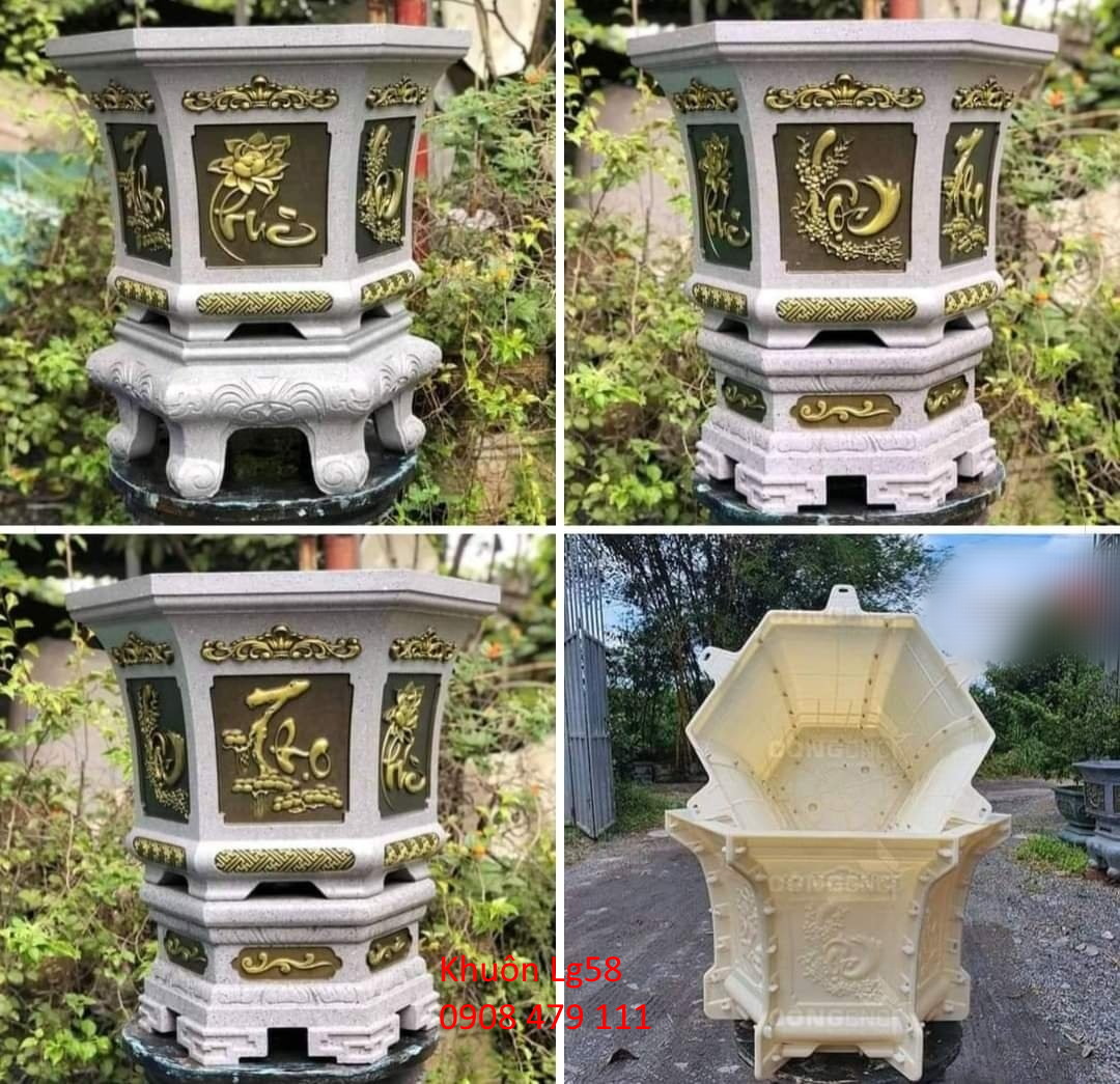 Khuôn chậu cảnh ABS lục giác 58 cm.