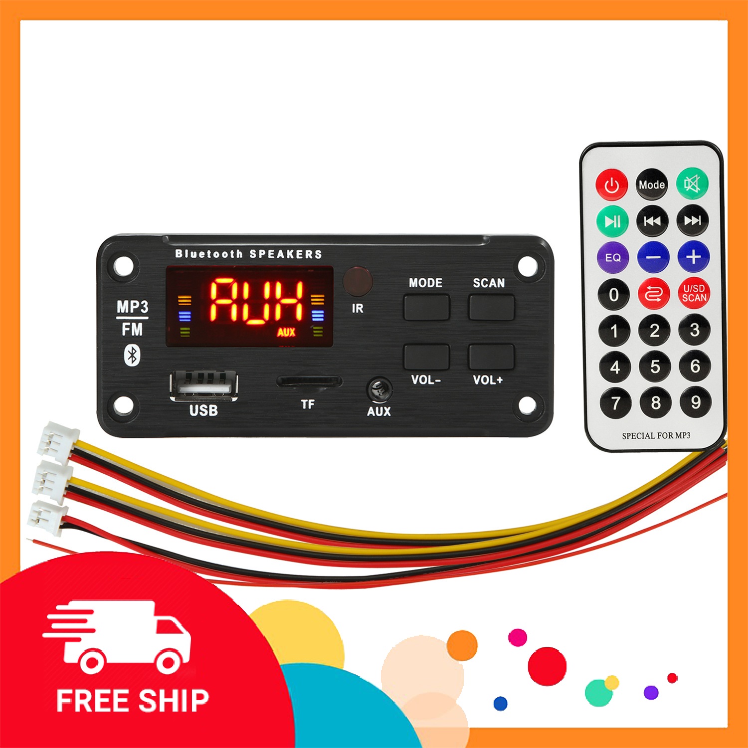 Mạch MP3 Bluetooth 5.0 FM USB TF AUX 5V - 12V DC