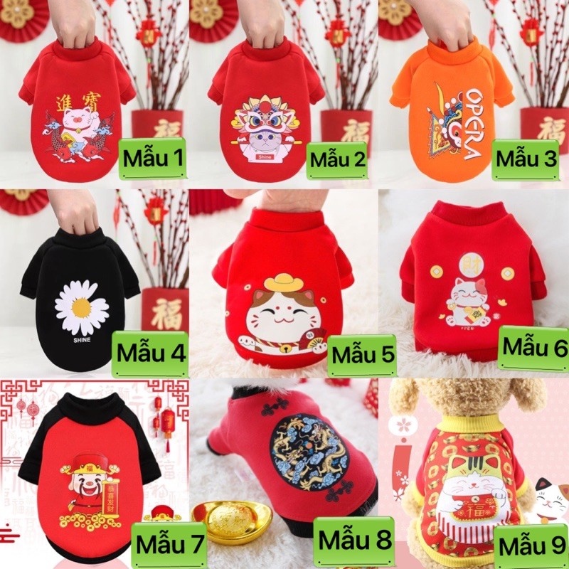 Áo tết cho thú cưng mẫu 2 chân