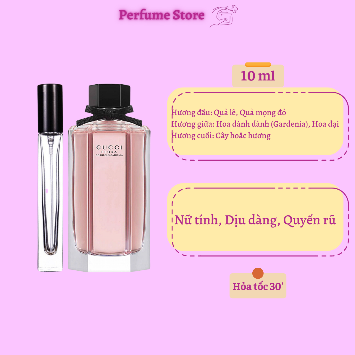 [Chính Hãng] Nước hoa chiết Gucci Flora Gorgeous Gardenia (10ml )
