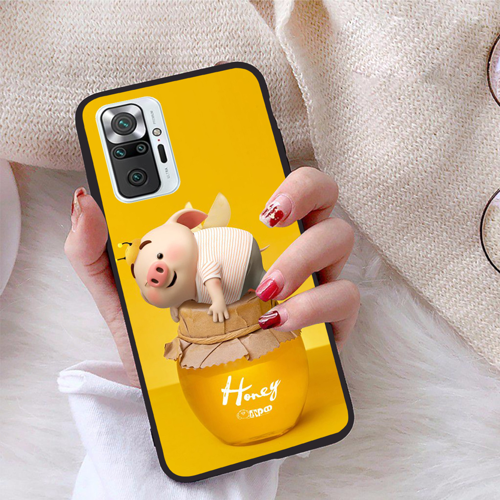Ốp lưng Xiaomi Redmi Note 10 Pro Max viền dẻo TPU BST Pig Cute
