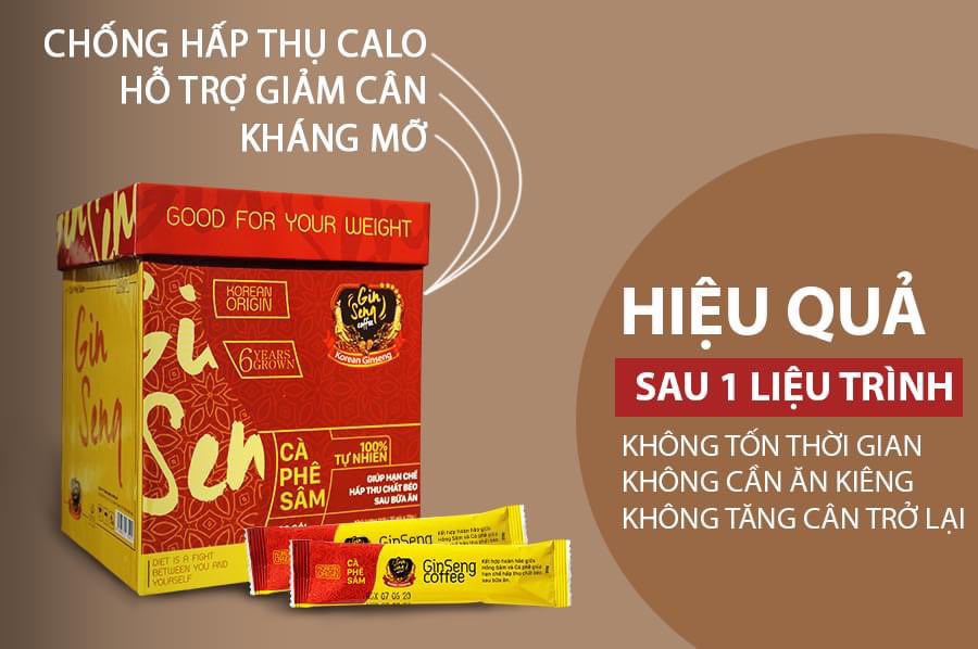 Cà Phê Sâm Ginseng Coffee Hỗ Trợ Giảm Cân ( 30 Gói/ Hộp)