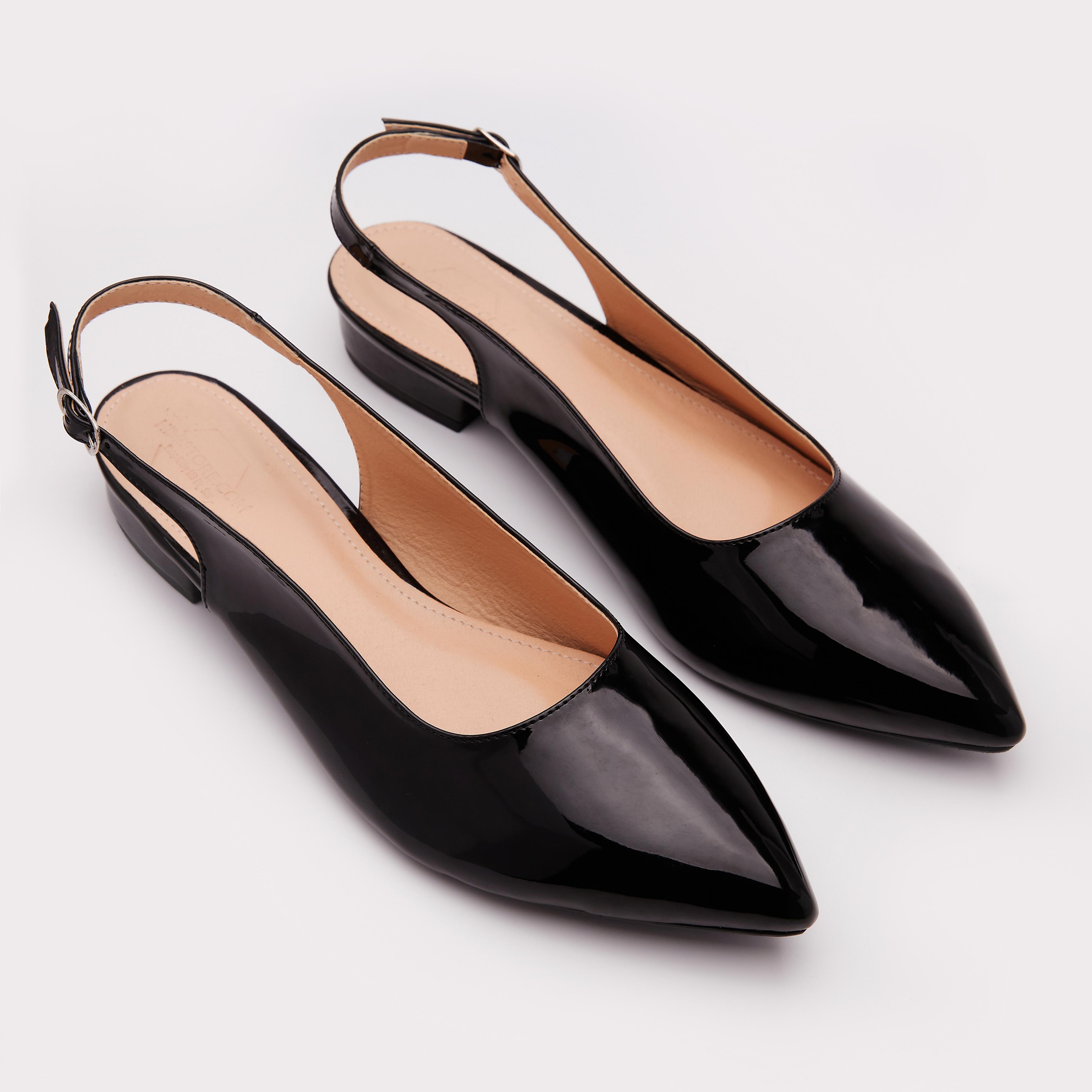 Giày Sandal Mũi Nhọn Da Bóng Basic Công Sở Thương Hiệu Himistore