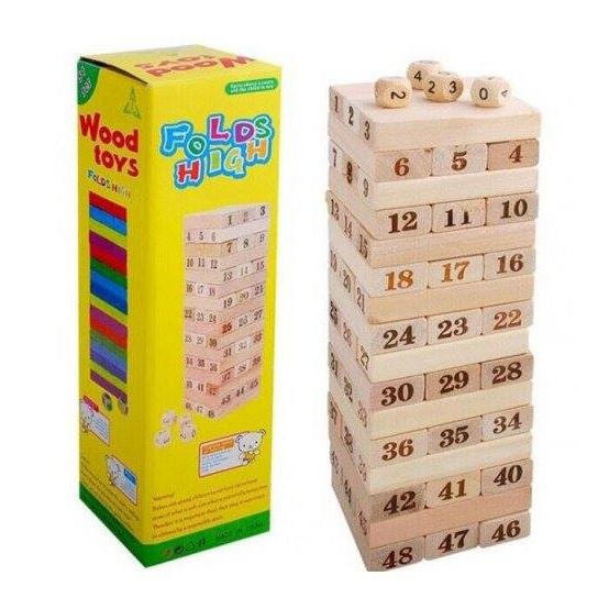 Bộ đồ chơi rút gỗ 48 thanh cỡ đại cao cấp