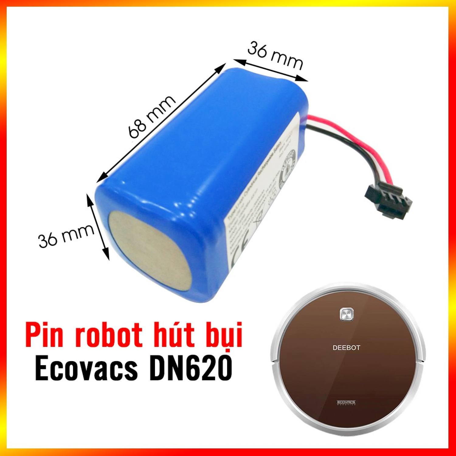 Pin robot hút bụi Ecovacs DN620 - Hàng chính hãng bảo hành 3 tháng