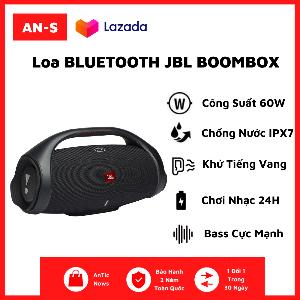Loa Bluetooth JBL Boombox 2 Mới Nhất 2021 - Âm Thanh Siêu Bass Cực Mạnh Chống Nước IPX7 Loa Karaoke Công Suất Cực Lớn Lên Tới 80W Loa Nghe Nhạc Treble Rời Thời Gian Sử Dụng 24h Loa Vi Tính Tương Thích Điện Thoại, Máy Tính, LapTop