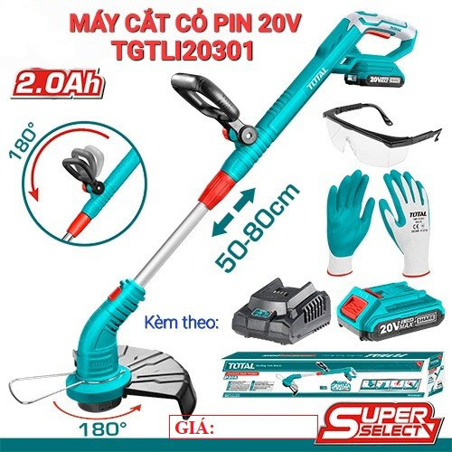 20v bộ máy cắt cỏ dùng pin total tgtli20301