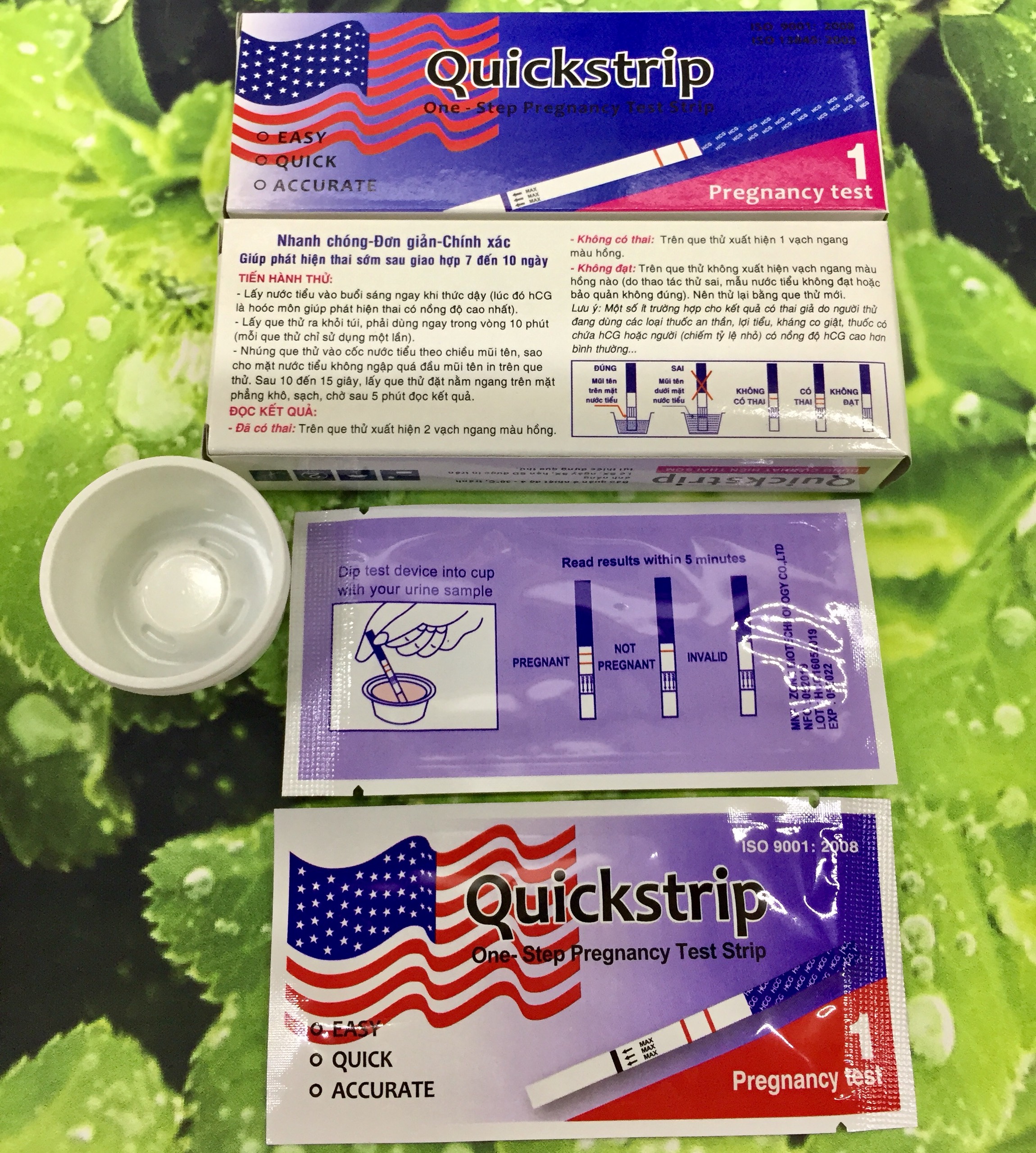 COMBO 8 QUE THỬ THAI ( Que Quick Strip Lá Cờ )