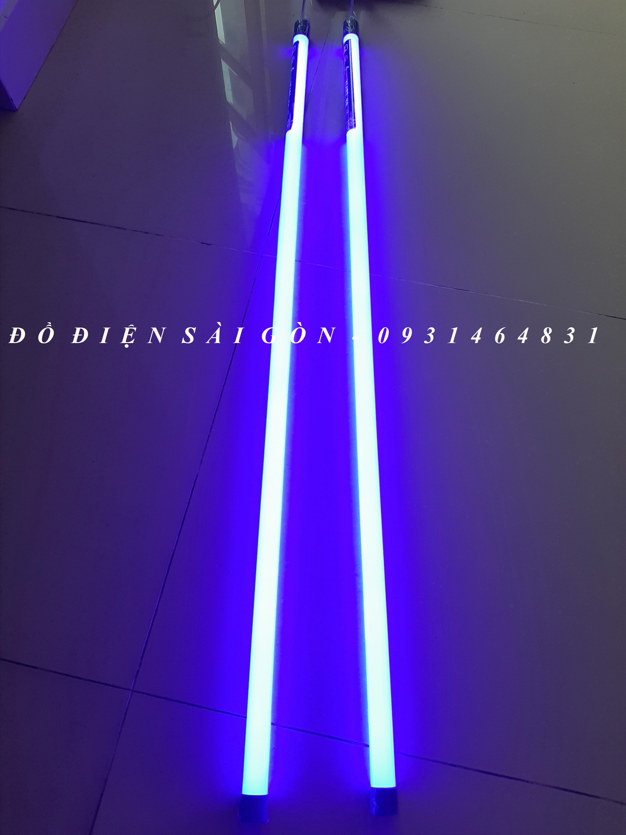 Combo 2 Bóng Đèn Led Tuýp 60cm - 1m2 Trang Trí Màu Xanh Dương 9W 18W, Đèn Led 6 Tấc - 1,2m Nhiều Màu Sắc