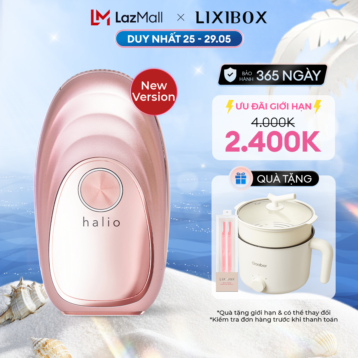 Máy Triệt Lông Băng Lạnh Trẻ Hóa Da Halio IPL Cooling Hair Removal Device 999999 xung ánh sáng