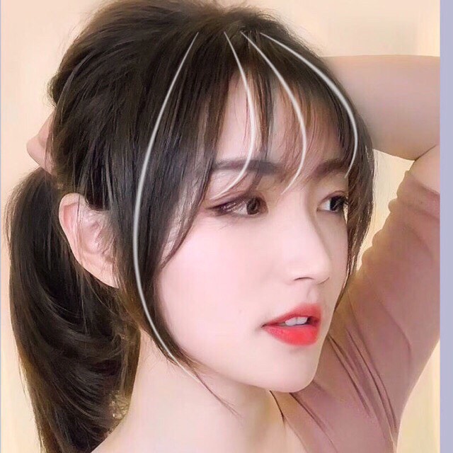 Tóc giả nữ mái thưa Hàn Quốc