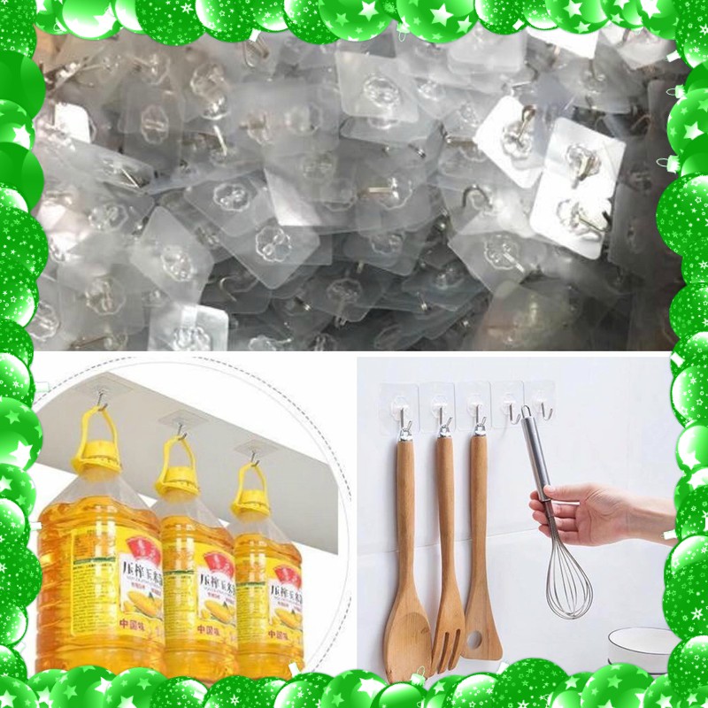 [HCM]GIÁ SỐC! [CHỊU LỰC 10KG] Bộ 25 Móc Dán Tường Trong Suốt Chịu Lực Thần Thánh Chịu Lực 10KG