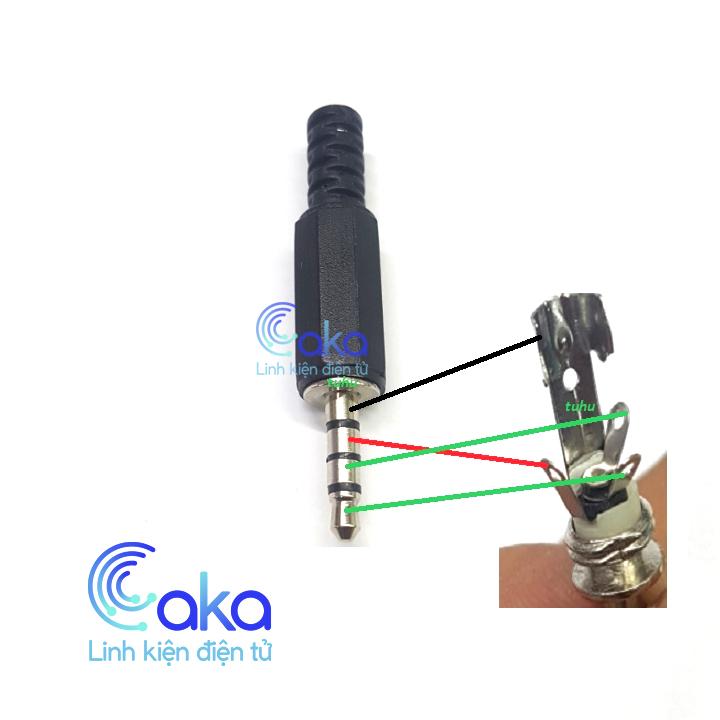 Jack audio 3.5mm 4 nấc loại thường Jack âm thanh 3.5 rời hàn dây
