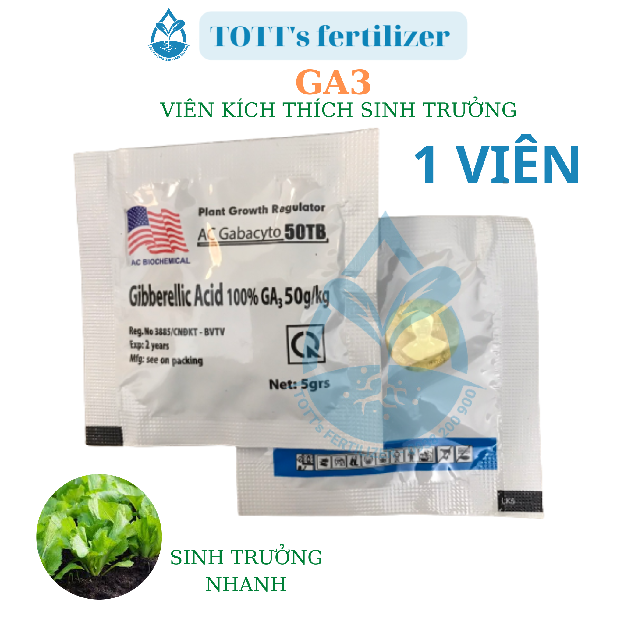 [HCM]Viên kích thích sinh trưởng GA3