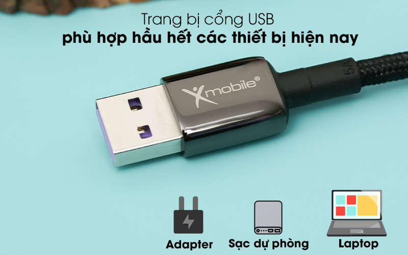 Cáp Type C 2m Xmobile FD-L01 Đen ( Like New )