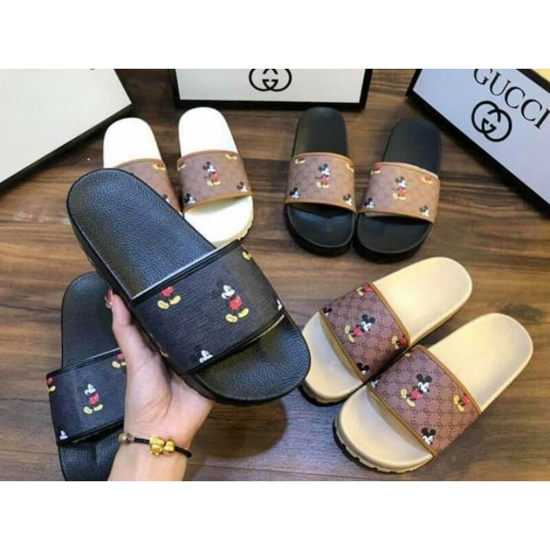 Dép gucci Mickey đế răng 4cm