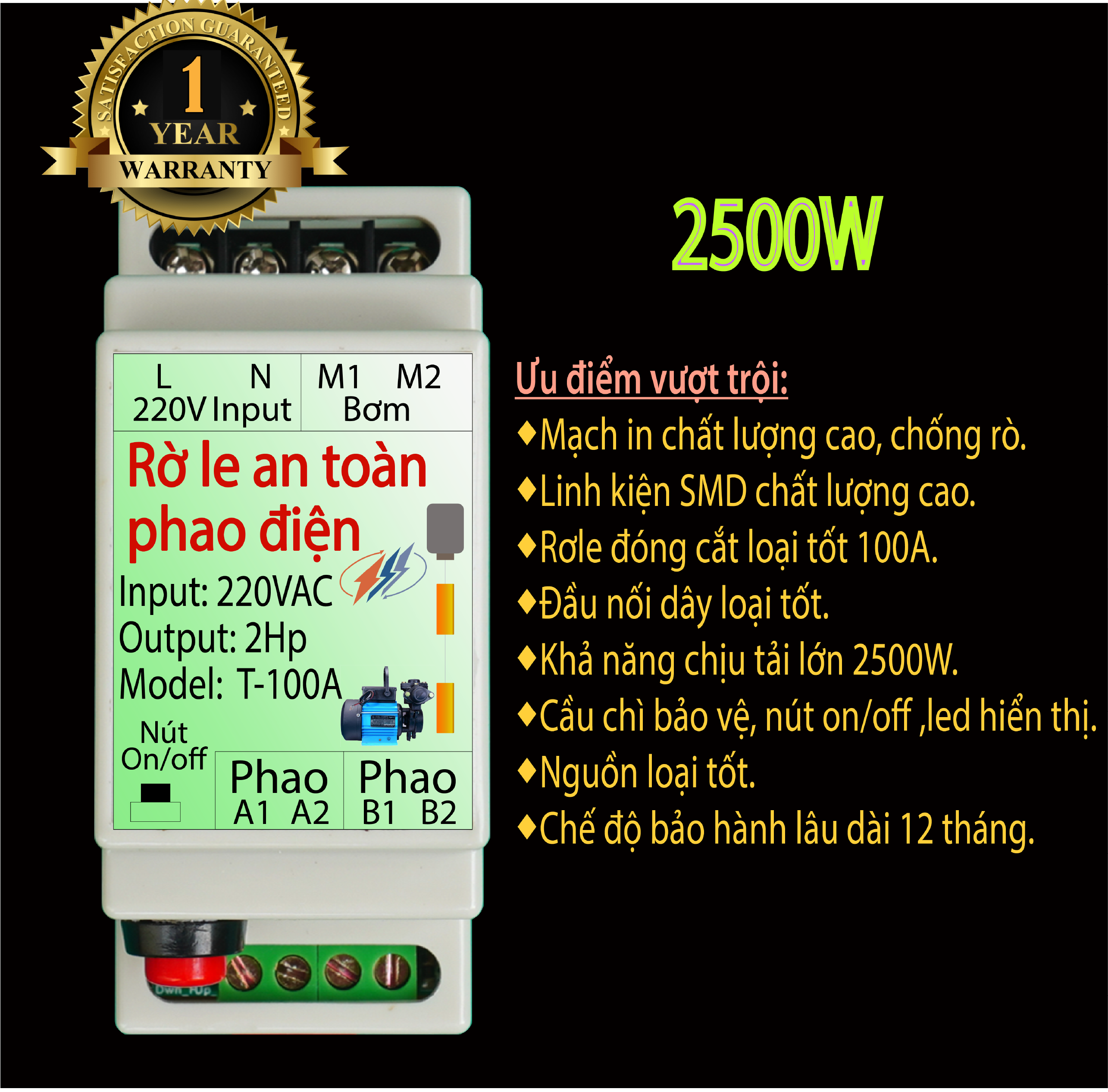 Rờ le an toàn phao điện(T-100A_2P)