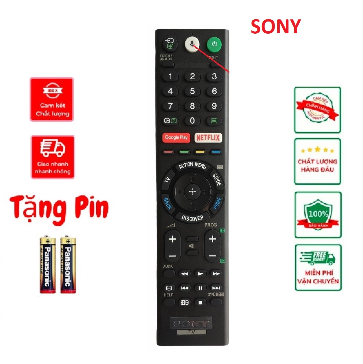 Điều khiển tivi sony tìm kiếm giọng nói Model RMF-TX-310p, RMF-TX300P Chính hãng theo tivi dùng cho tất cả các dòng tivi sony có chức năng giọng nói- tặng kèm pin - Remote giọng nói RMF-TX200P dùng cho tivi sony loại tốt zin theo máy