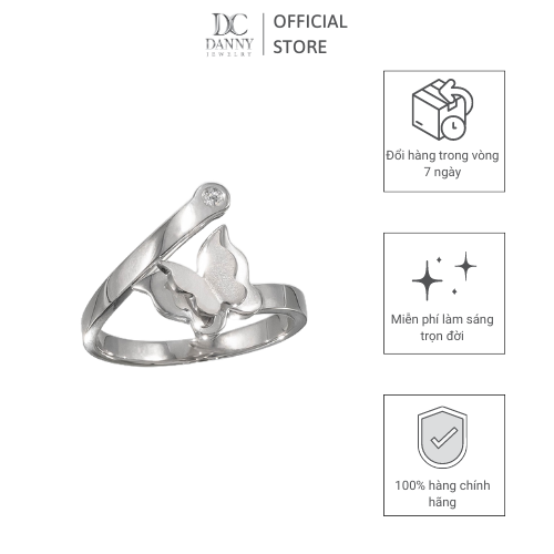 Ring female Danny jewelry Silver 925 applique stone CZ Xi Rhodium butterfly shaped KI2GZ002