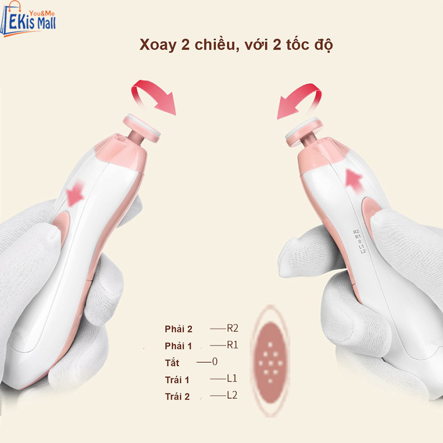 Máy dũa móng tay trẻ em Dụng cụ chăm sóc móng đa năng cho bé