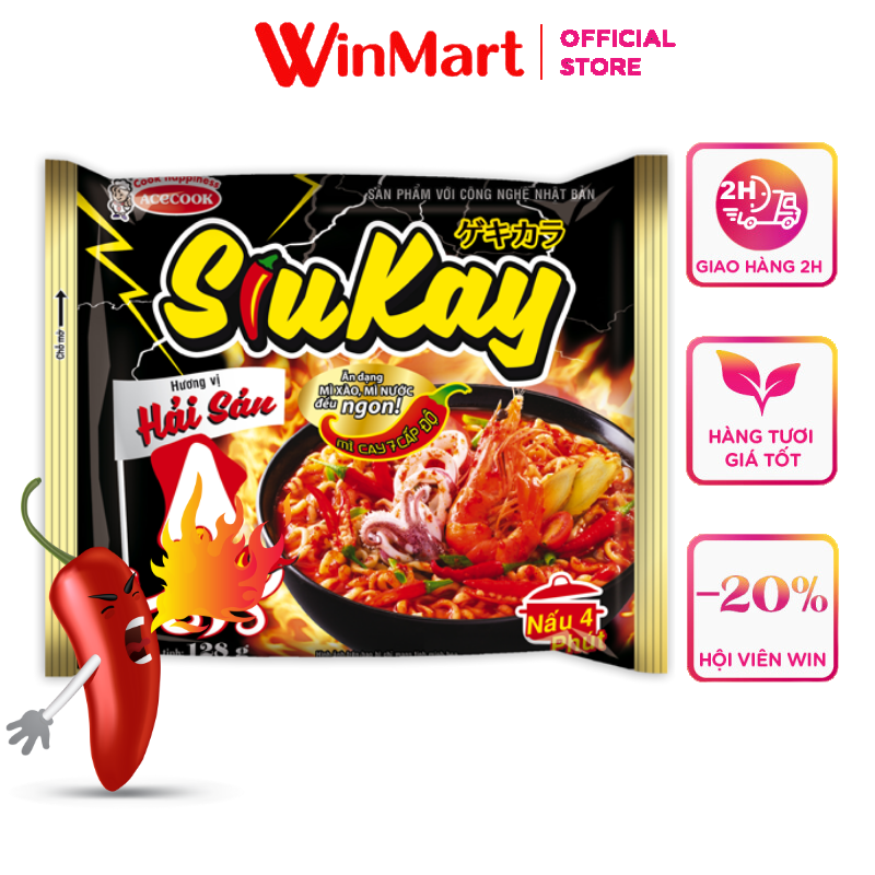 [Siêu thị WinMart] - Mì hải sản Acecook Siukay gói 128g