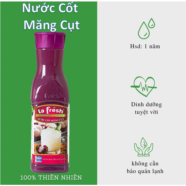 Nước cốt trái cây lafresh đà lạt 650ml - nguyên liệu pha chế nước ép trái cây 18 vị lê gia