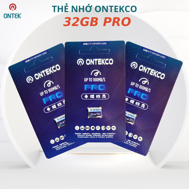 Thẻ Nhớ ONTEK PRO 32Gb Pro Tốc Độ Cao. Dùng Cho Camera hành trình ô tô, camera giám sát