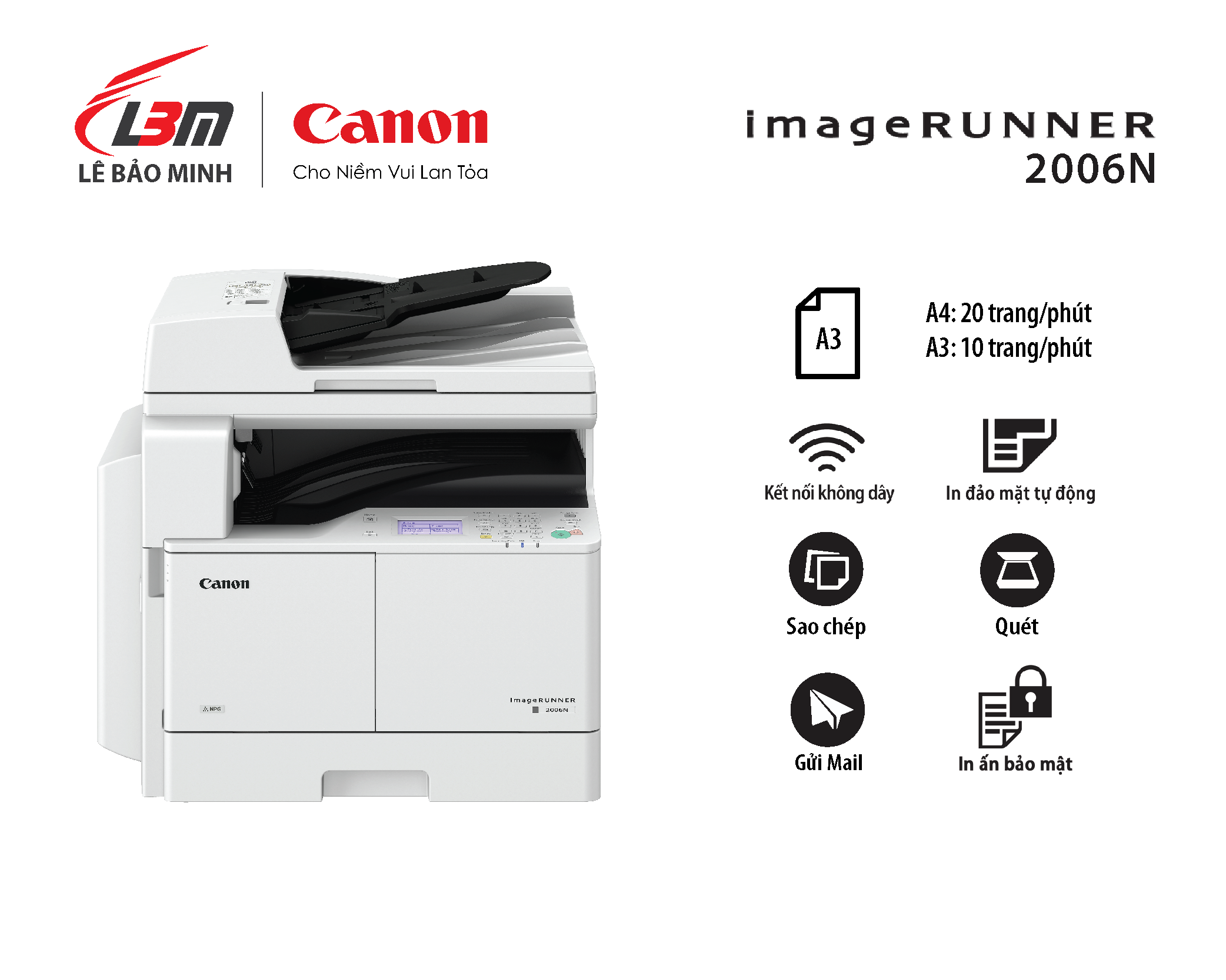 Máy in đa năng A3 Canon iR2206N