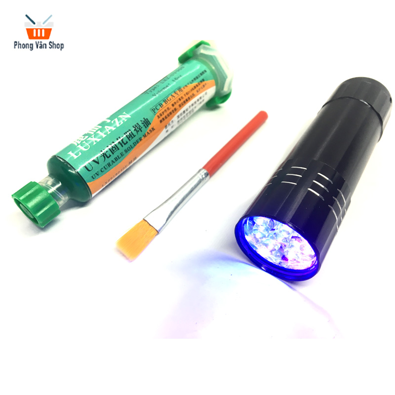 Keo UV xanh - phủ mạch PCB - Sơn xanh cách điện