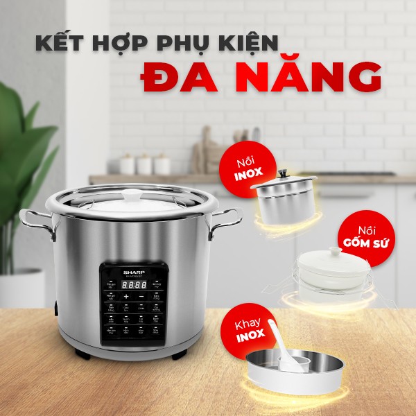 Nồi điện đa năng Sharp KN-MC90V-ST (9 Lít)
